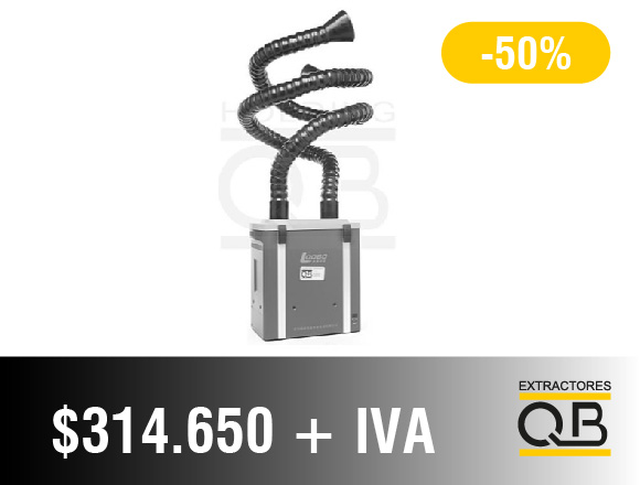 Colector humo LB-QX320. 230 V. 120 W. 200 m3h. 2 brazos x 75 mm Ø