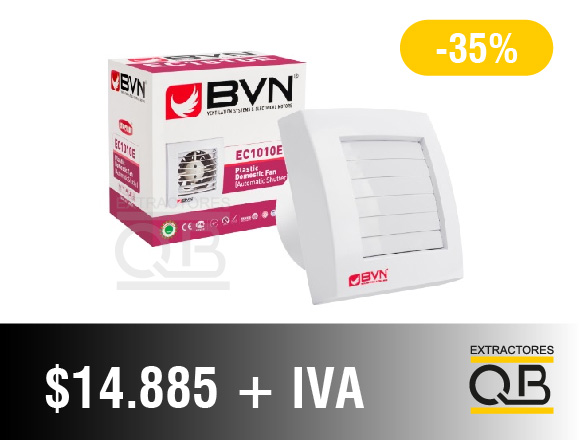 Extractor Anti-R 1010E. 20 W 230 V 105 m3h 97mm Ø celosia automatica