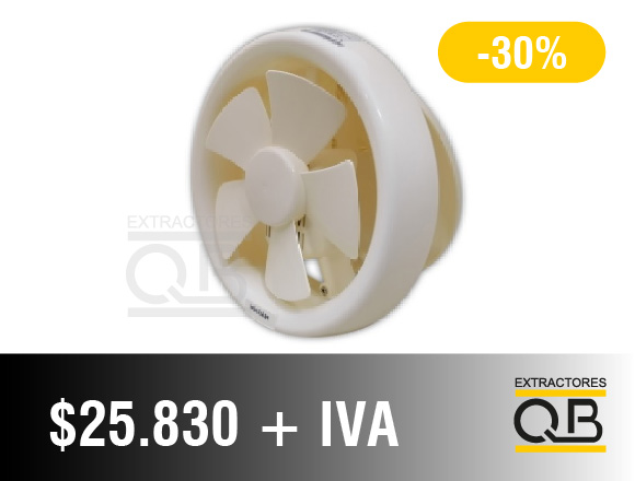 Extractor ventana YF64411X1 QGlass 220V 210m3h Dim. Panel 206 mm Ø Orificio 180