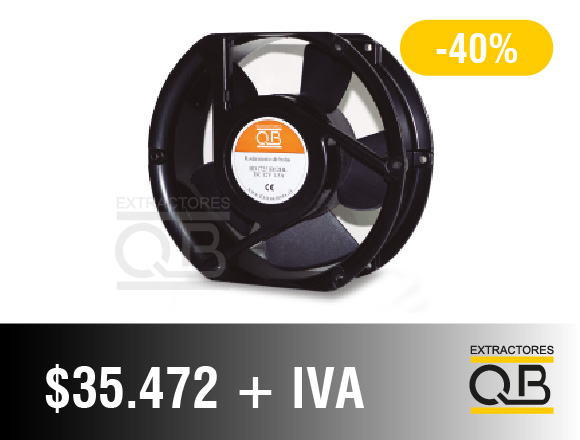 Extractor HD 17251B12HL 470 m3h. 12 Volt. 2.5 Amp. 4.000 rpm. 61 dBA