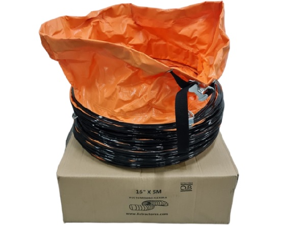 Ducto minero acople rapido DuQ 40 cm Ø x 5m espiral continuo