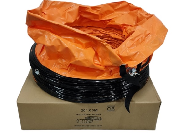 Ducto minero acople rapido DuQ 50 cm Ø x 5m espiral continuo