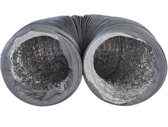 Ducto aluminio corrugado QB sin aislacion 12 pulgadas Ø x 10 mts de largo